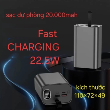 Sạc dự phòng 22.5W cell Li-Ion tự shop - Không phù pin, tốc độ sạc nhanh, giá ưu đãi 350.000₫ Sạc dự phòng 22.5W cell Li-Ion tự shop - Không phù pin, tốc độ sạc nhanh, giá ưu đãi 350.000₫
