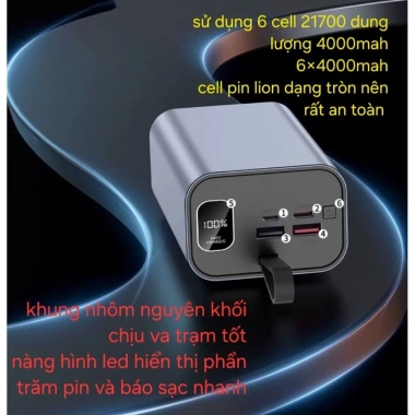 Sạc dự phòng 22.5W cell Li-Ion tự shop - Không phù pin, tốc độ sạc nhanh, giá ưu đãi 350.000₫
