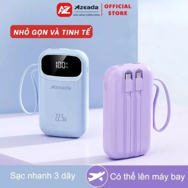 Sạc Dự Phòng 22.5W P03 20.000mAh/10.000mAh - 3 Dây Sạc Nhanh + Màn Hình LED