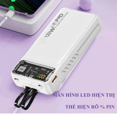 Sạc Dự Phòng 30.000mAh 100W 2 Cổng LN & Type‑C, Màn Hình % Pin, 379k, Lo Hết Pin 6 Sạc Dự Phòng 30.000mAh 100W 2 Cổng LN & Type‑C, Màn Hình % Pin, 379k, Lo Hết Pin 6