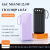 Sạc Dự Phòng 30.000mAh 22.5W 4 Dây Sạc Nhanh, Màn Hình LED, Sạc Nhiều Thiết Bị Tiện Lợi - 329.000 VND