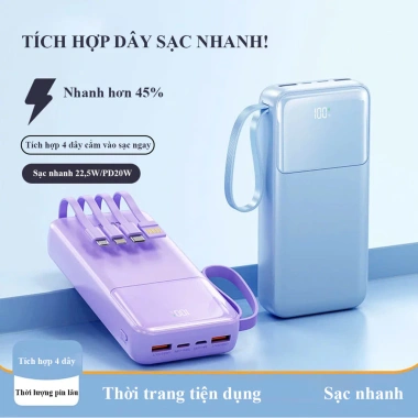 Sạc Dự Phòng 30.000mAh 22.5W LED Lớn, 4 Cổng USB-A/C, Sạc Nhanh Mọi Máy - 329.000đ 8 Sạc Dự Phòng 30.000mAh 22.5W LED Lớn, 4 Cổng USB-A/C, Sạc Nhanh Mọi Máy - 329.000đ 8