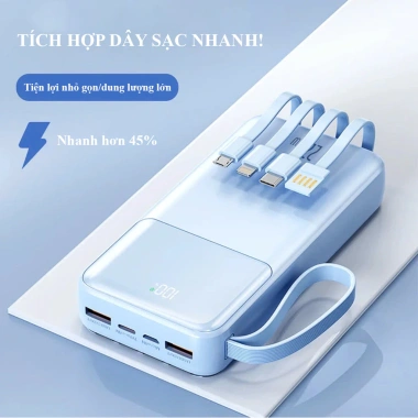 Sạc Dự Phòng 30.000mAh 22.5W LED Lớn, 4 Cổng USB-A/C, Sạc Nhanh Mọi Máy - 329.000đ 9 Sạc Dự Phòng 30.000mAh 22.5W LED Lớn, 4 Cổng USB-A/C, Sạc Nhanh Mọi Máy - 329.000đ 9