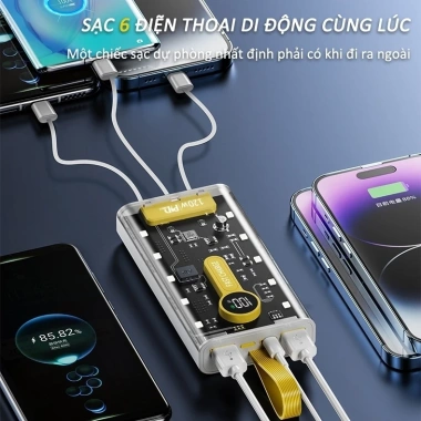 Sạc dự phòng 30.000mAh 22.5W PD20W 4 đầu cáp LED, bảo hành 12 tháng – 329.000₫ 9
