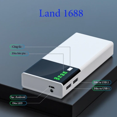 Sạc dự phòng 30.000mAh chính hãng 2 cổng - Giá chỉ 70.000đ giảm mạnh - land1.688 3