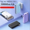 Sạc dự phòng 30.000mAh + Cốc sạc 22.5W, AC 2 cáp Type-C/LN, màn hình pin, chỉ 399.000 VND