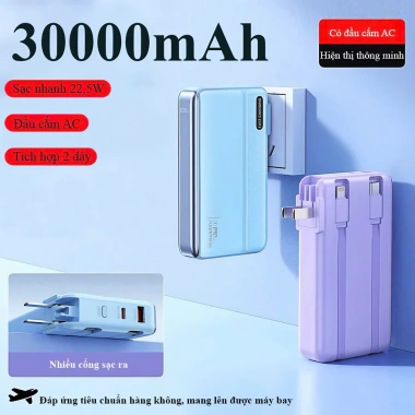 Sạc dự phòng 30.000mAh + Cốc sạc 22.5W, AC 2 cáp Type-C/LN, màn hình pin, chỉ 399.000 VND 4 Sạc dự phòng 30.000mAh + Cốc sạc 22.5W, AC 2 cáp Type-C/LN, màn hình pin, chỉ 399.000 VND 4