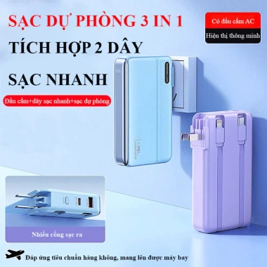 Sạc Dự Phòng 30.000mAh Đa Năng Sạc Nhanh 22.5W Dây Sạc - Giá Ưu Đãi 399k