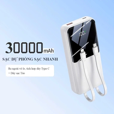 Sạc Dự Phòng 30.000mAh, Sạc Nhanh QC 22.5W, Đồng Thời Sạc 3 Thiết Bị - Giá 299k 5