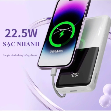 Sạc Dự Phòng 30.000mAh, Sạc Nhanh QC 22.5W, Đồng Thời Sạc 3 Thiết Bị - Giá 299k 6