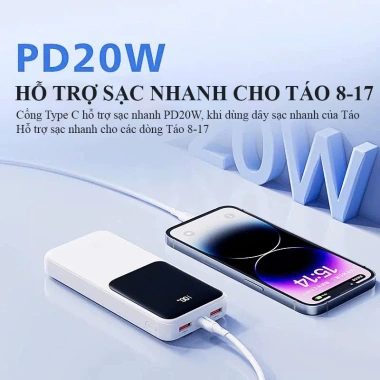 Sạc Dự Phòng 30.000mAh, Sạc Nhanh QC 22.5W, Đồng Thời Sạc 3 Thiết Bị - Giá 299k 9