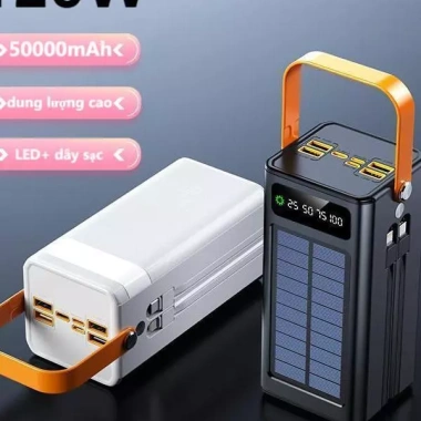 Sạc Dự Phòng 50.000-80.000mAh 120W Sạc Nhanh, Lượng Lớn, Kèm Dây Sạc và Pin Năng Lượng Mặt Trời 4