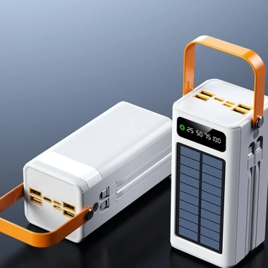 Sạc Dự Phòng 50.000-80.000mAh 120W Sạc Nhanh, Lượng Lớn, Kèm Dây Sạc và Pin Năng Lượng Mặt Trời 7