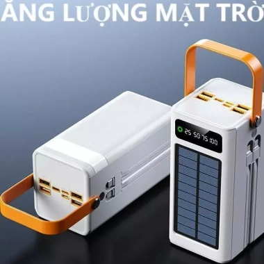 Sạc Dự Phòng 50.000-80.000mAh 120W Sạc Nhanh, Lượng Lớn, Kèm Dây Sạc và Pin Năng Lượng Mặt Trời 9