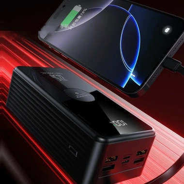Sạc Dự Phòng 50.000-80.000mAh 120W Sạc Nhanh, Tặng Cáp và Nhiều Dây, Dung Lượng Lớn Giá 295.000 VND