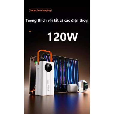 Sạc Dự Phòng 50.000-80.000mAh Siêu Dung Lượng, Sạc Nhanh 120W + Cáp Sạc Nhanh, Đa Dây, Giá 285.000đ