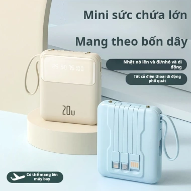 Sạc dự phòng 50.000mAh 120W bảo hành 2 năm, kèm dây kép và 4 cục sạc cùng lúc - Giá 198.000 VND 3 Sạc dự phòng 50.000mAh 120W bảo hành 2 năm, kèm dây kép và 4 cục sạc cùng lúc - Giá 198.000 VND 3