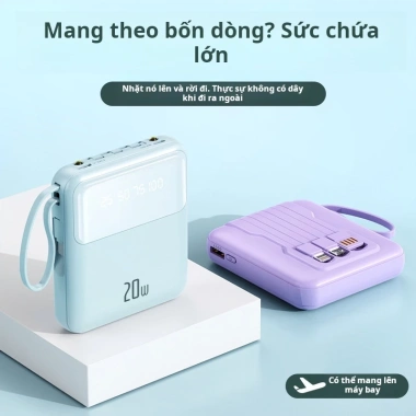 Sạc dự phòng 50.000mAh 120W bảo hành 2 năm, kèm dây kép và 4 cục sạc cùng lúc - Giá 198.000 VND 6 Sạc dự phòng 50.000mAh 120W bảo hành 2 năm, kèm dây kép và 4 cục sạc cùng lúc - Giá 198.000 VND 6
