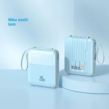 Sạc dự phòng 50.000mAh 120W bảo hành 2 năm, kèm dây kép và 4 cục sạc cùng lúc - Giá 198.000 VND