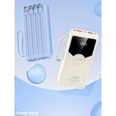 Sạc dự phòng 50.000mAh 120W sạc nhanh, pin dung lượng lớn kèm dây sạc, Giá 169.000 VND
