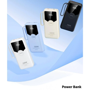 Sạc dự phòng 50.000mAh 120W sạc nhanh, pin dung lượng lớn kèm dây sạc, Giá 169.000 VND 8 Sạc dự phòng 50.000mAh 120W sạc nhanh, pin dung lượng lớn kèm dây sạc, Giá 169.000 VND 8