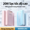 Sạc dự phòng 50.000mAh 20W Siêu nhanh - Kèm 3 cáp - Giá chỉ 339.999 VND