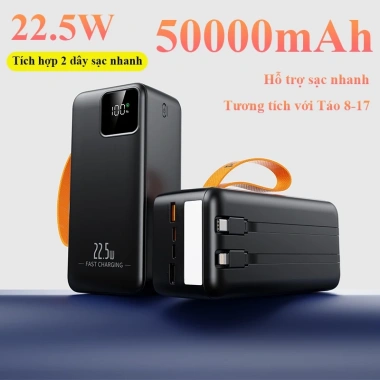 Sạc dự phòng 50.000mAh 22.5W nhanh, đèn pin tích hợp, 2 dây Type-C/LN, màn hình LED - Giá ưu đãi 429.000₫ 8