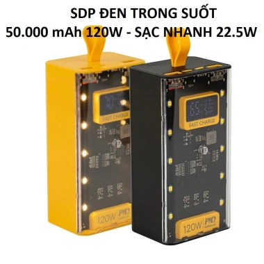 Sạc dự phòng 50.000mAh 4 cáp sạc nhanh 22.5W, tích hợp đèn ngủ, tương thích mọi máy - Giá 199.900₫