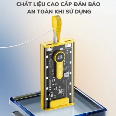 Sạc dự phòng 50.000mAh 4 cáp sạc nhanh 22.5W, tích hợp đèn ngủ, tương thích mọi máy - Giá 199.900₫