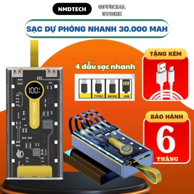 Sạc dự phòng 50.000mAh 4 cáp sạc nhanh 22.5W, tích hợp đèn ngủ, tương thích mọi máy - Giá 199.900₫ 10 Sạc dự phòng 50.000mAh 4 cáp sạc nhanh 22.5W, tích hợp đèn ngủ, tương thích mọi máy - Giá 199.900₫ 10