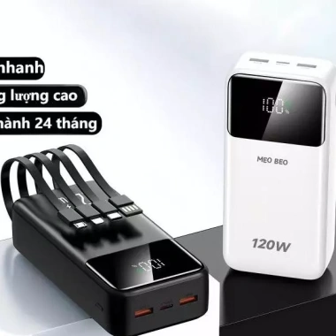 Sạc Dự Phòng 50.000mAh 80.000mAh, 4 Dây 120W + Đèn, Tặng Dây Sạc Nhanh - 238k 6