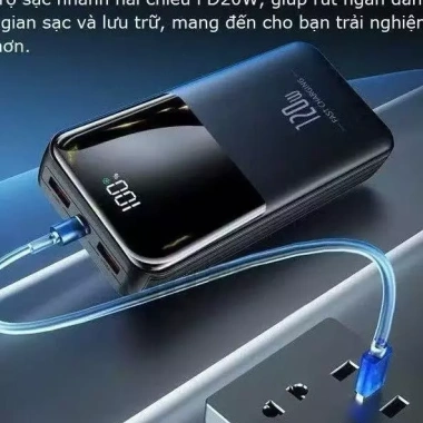 Sạc Dự Phòng 50.000mAh 80.000mAh, 4 Dây 120W + Đèn, Tặng Dây Sạc Nhanh - 238k 8