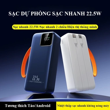 Sạc dự phòng 50.000mAh sạc nhanh 22.5W, đèn chiếu sáng, 2 dây sạc, màn hình LED - 429.000 VND 2