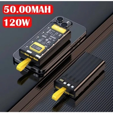 Sạc Dự Phòng 50.000mAh Trong Suốt Check‑in Máy Bay - Sạc Nhanh 22.5W, Đầu Sạc Đa Dụng, LED Hiển Thị, Giá 329.000₫