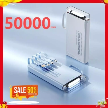 Sạc dự phòng 50.000mAh trong suốt PD120W/20W, đèn LED chiếu sáng, giảm giá 520k bảo hành 6
