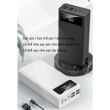 Sạc dự phòng 50.000mAh/40.000mAh dung lượng lớn, 4 đầu vào 3 đầu ra, sạc nhanh - Giá 300.000đ