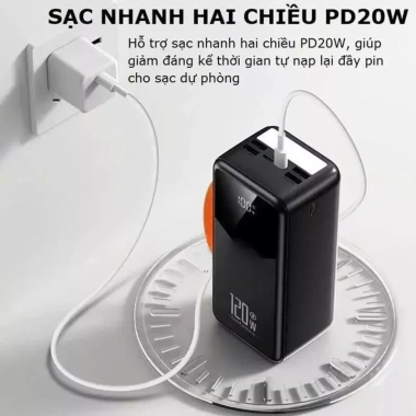 Sạc dự phòng 80.000mAh 120W sạc nhanh, pin lớn, đa cổng - Giá 590.000 VND