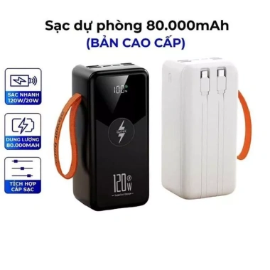 Sạc dự phòng 80.000mAh 120W sạc nhanh, pin lớn, đa cổng - Giá 590.000 VND 9 Sạc dự phòng 80.000mAh 120W sạc nhanh, pin lớn, đa cổng - Giá 590.000 VND 9