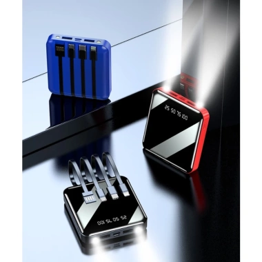 Sạc dự phòng 8.000/20.000mAh dung lượng lớn, đèn pin, màn hình LED hiển thị % pin, kèm 4 cáp - Giá 105.000 VND 4
