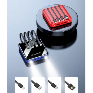Sạc dự phòng 8.000/20.000mAh dung lượng lớn, đèn pin, màn hình LED hiển thị % pin, kèm 4 cáp - Giá 105.000 VND 6
