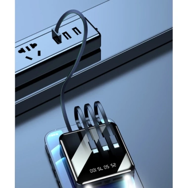 Sạc dự phòng 8.000/20.000mAh dung lượng lớn, đèn pin, màn hình LED hiển thị % pin, kèm 4 cáp - Giá 105.000 VND 8