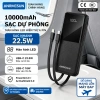Sạc dự phòng ANRMESUN 10.000mAh PD 22.5W nhanh, LED hiển thị, tích hợp dây Type-C và Lightning cho iPhone Android