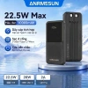 Sạc dự phòng ANRMESUN 10.000mAh PD 22.5W nhanh, LED hiển thị, tích hợp dây Type-C và Lightning cho iPhone Android 10