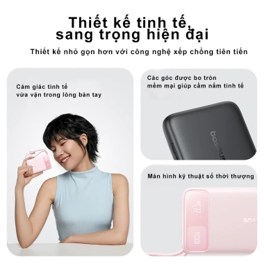 Sạc Dự Phòng Baseus FC11 10.000/20.000mAh 22.5W PD - 4 Cổng, 2 Cáp, Bảo Hành Chính Hãng - 599k