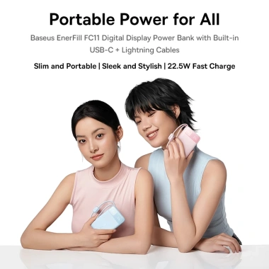 Sạc Dự Phòng Baseus FC11 10.000/20.000mAh 22.5W PD - 4 Cổng, 2 Cáp, Bảo Hành Chính Hãng - 599k