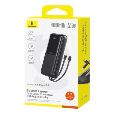 Sạc Dự Phòng Baseus Lipow 20.000mAh Cáp Kép, Màn Hình Kỹ Thuật Số 22.5W – 489.000₫ 8
