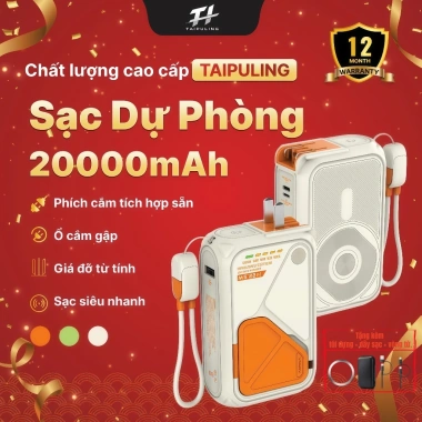 Sạc Dự Phòng Củ Sạc Nhanh Chính Hãng - Hỗ Trợ Sạc Không Dây, Bảo Hành 12 Tháng, 528.000₫
