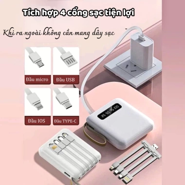 Sạc Dự Phòng Demino Đa Năng 4 Cổng Sạc Nhanh, Tháo Rời, Cầm Tay và Dây Đeo - 209.000₫ 4