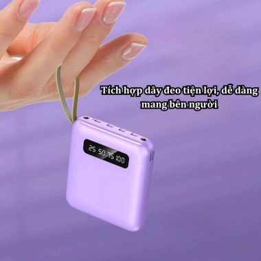 Sạc Dự Phòng Demino Đa Năng 4 Cổng Sạc Nhanh, Tháo Rời, Cầm Tay và Dây Đeo - 209.000₫ 5
