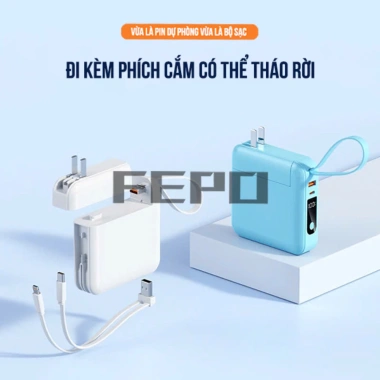 Sạc dự phòng FEPO sạc nhanh, nhỏ gọn - Thiết bị thông minh cho công việc và du lịch, chỉ 550k 9